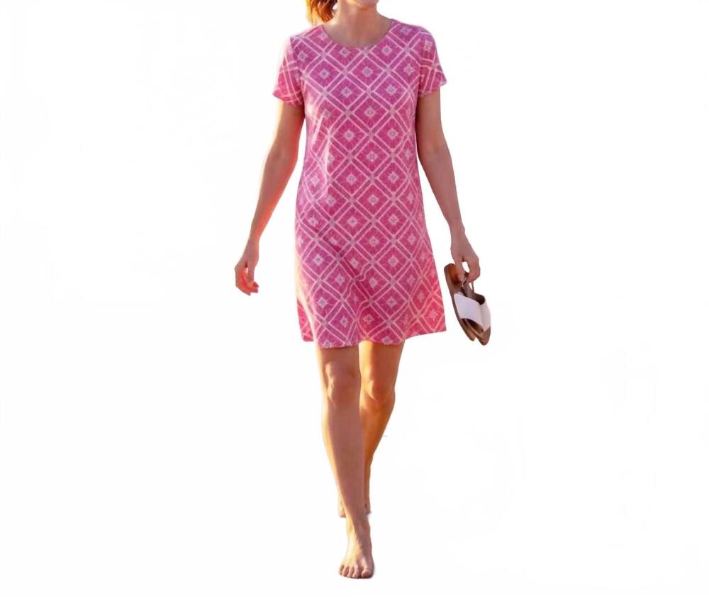 NEW KATHERINE WAY hyannis tee shirt dress in tiki bar is open pink